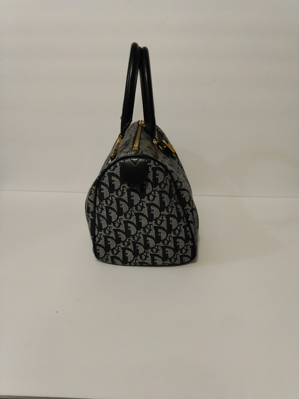 Christian Dior Vintage Navy Blue Trotter Boston Bag Diorissimo Canvas Small EUC - Picture 4 of 14